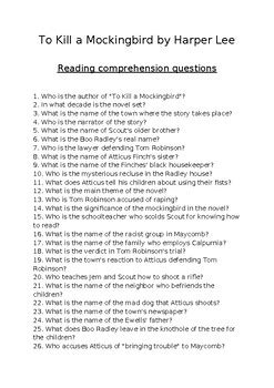 Mockingbird Comprehension Answers Kindle Editon