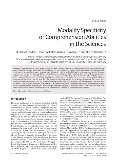 Modality Specificity: