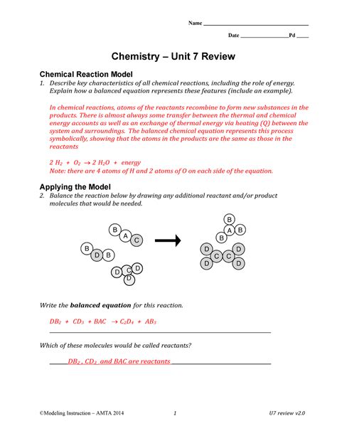 Modeling Chemistry U7 Review V2 Answers Epub