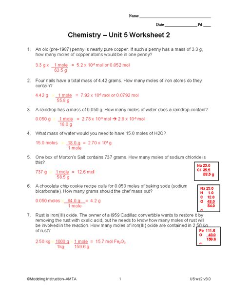 Modeling Chemistry Unit 1 5 Answers Epub