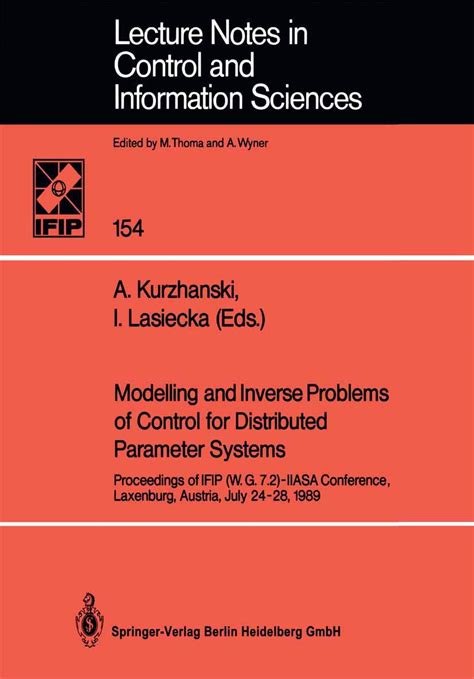 Modelling and Inverse Problems of Control for Distributed Parameter Systems Proceedings of IFIP - I Reader