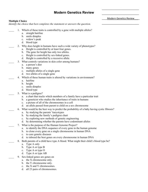 Modern Biology Human Genetics Review Answers Doc