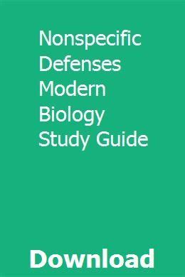 Modern Biology Nonspecific Defenses Answers Kindle Editon