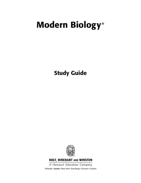 Modern Biology Workbook Answer Key Doc