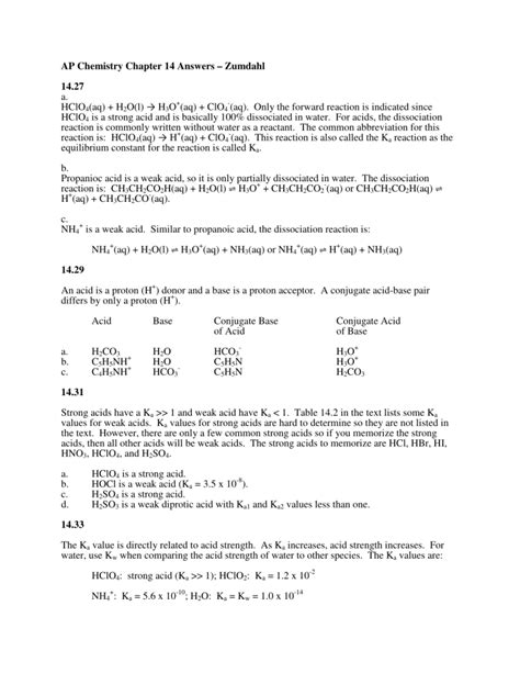 Modern Chemistry Answer Key Chapter 14 Doc