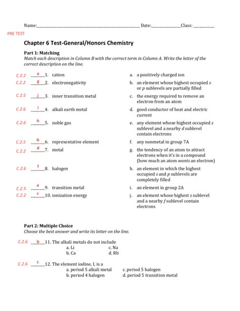 Modern Chemistry Chapter 6 Test Answers Epub