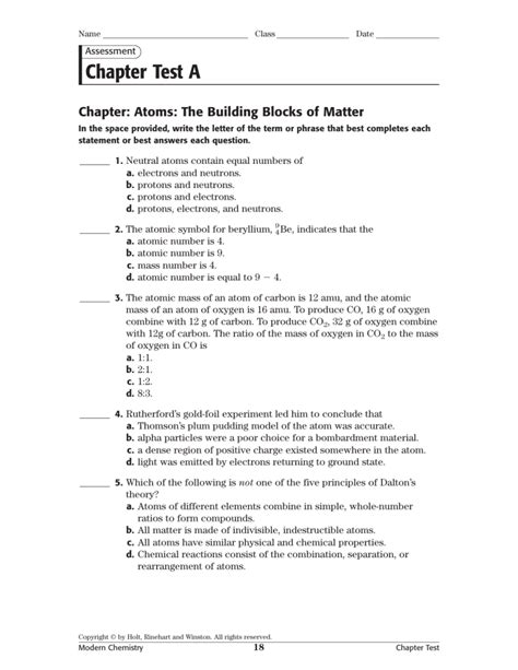 Modern Chemistry Chapter Atoms Test Answers Bing Kindle Editon