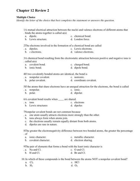 Modern Chemistry Test B Answer Key Chapter6 Kindle Editon