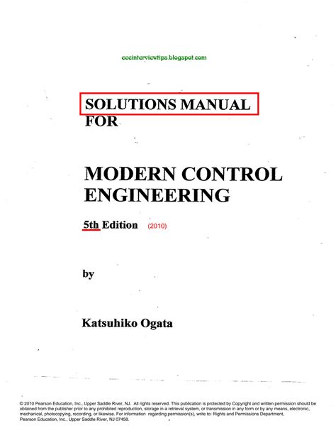 Modern Control Engineering Katsuhiko Ogata Solution Manual PDF