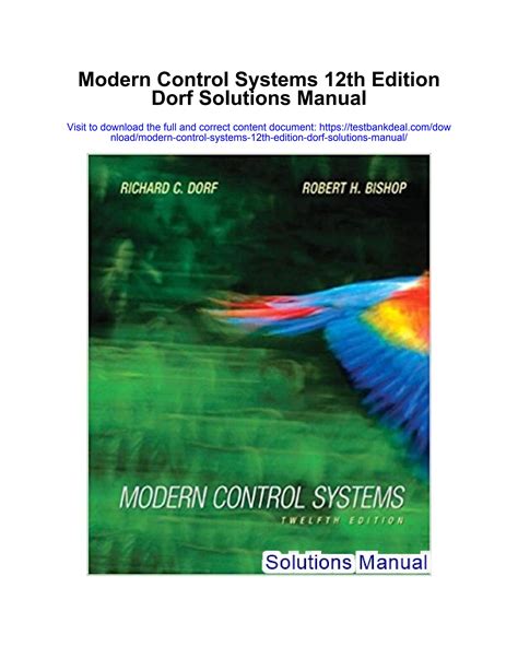 Modern Control Systems 12th Edition Solution Manual PDF