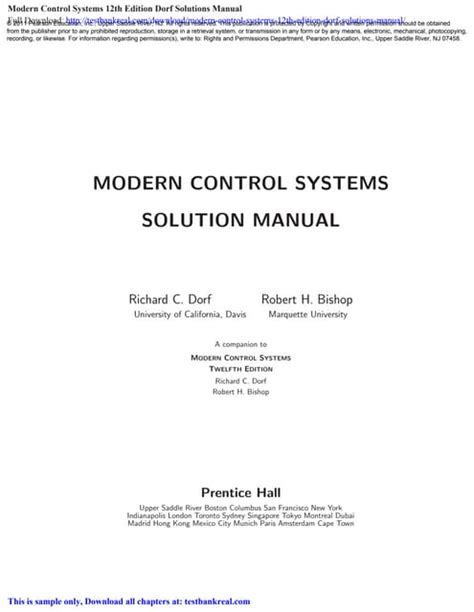 Modern Control Systems 12th Edition Solution Manual Pdf Doc