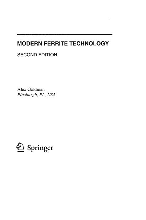 Modern Ferrite Technology 2nd Edition PDF