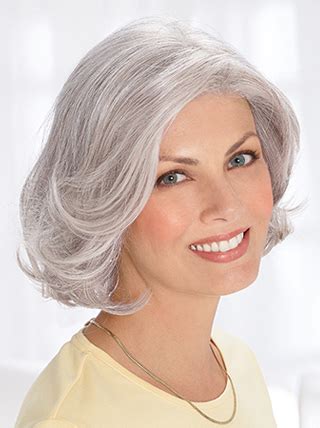 Modern Grey Wigs Without Bangs 14" Straight Remy Human Hair Wigs