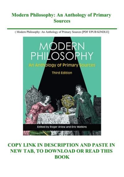 Modern Philosophy: An Anthology of Primary Sources Ebook Ebook PDF