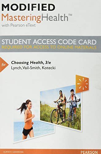 Modified Mastering Health with Pearson eText Standalone Access Card for My Health The Mastering Health Edition 2nd Edition Epub