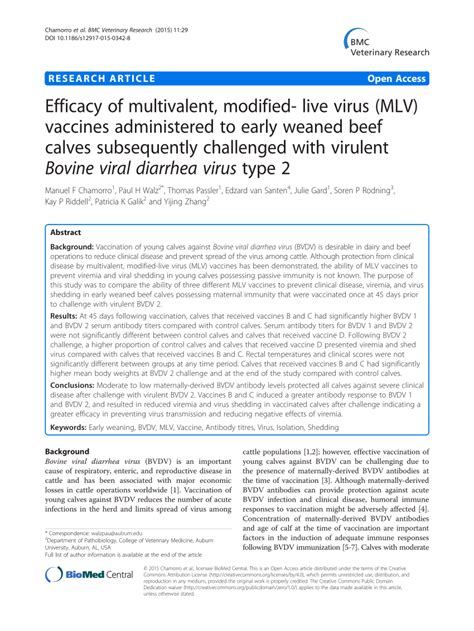 Modified live virus (MLV) vaccines: