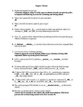 Module 3 Answers Drivers Ed Packet PDF