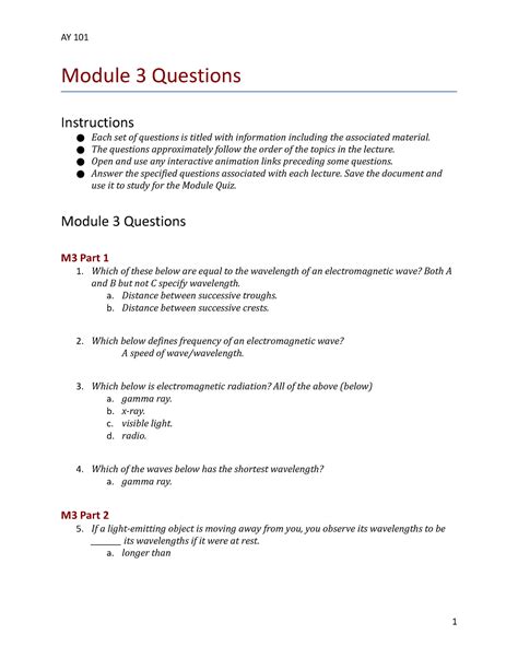 Module 3 Assessment Answer Sheet Doc