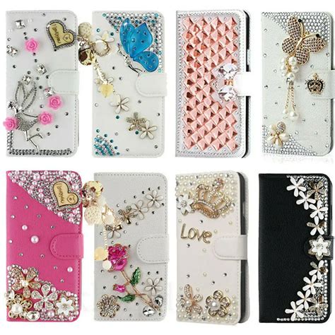 Mokingtop Rhinestone Wallet Leather Samsung Doc