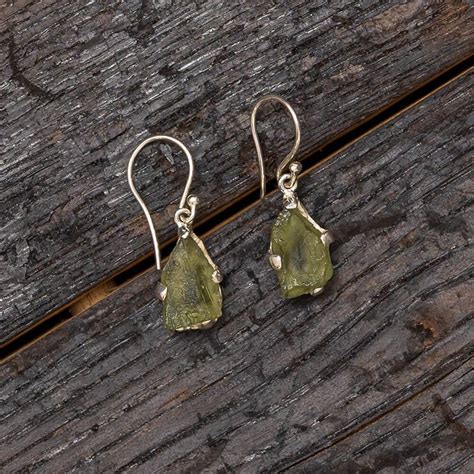 Moldavite Earrings: A Cosmic Stone with Earthy Charm