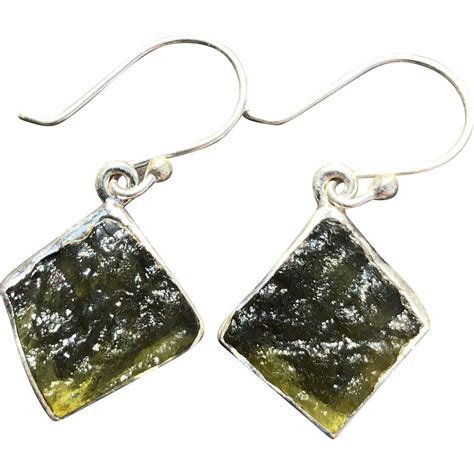 Moldavite Earrings: Celestial Beauties Adorned with Extraterrestrial Energy