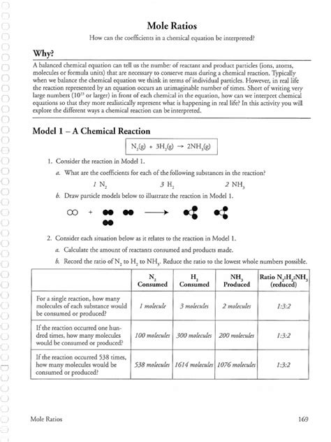 Mole Ratios Pogil Answer PDF