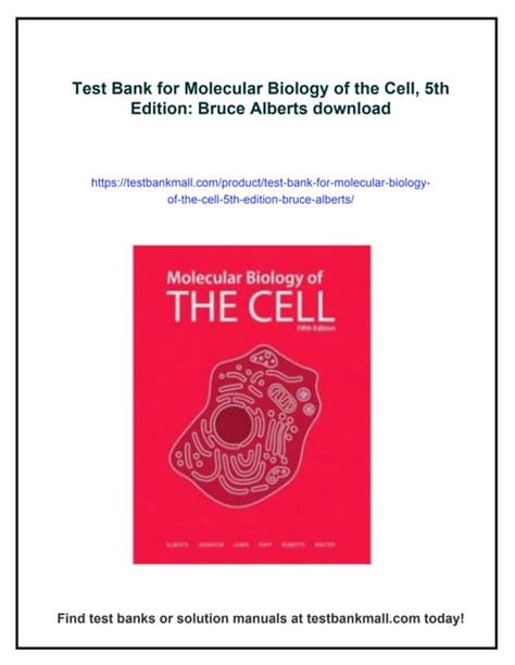 Molecular Biology Of The Cell 5th Edition Solutions Manual Pdf Doc