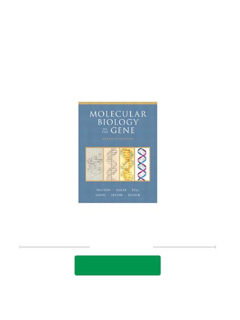 Molecular Biology of the Gene 7th Edition Epub