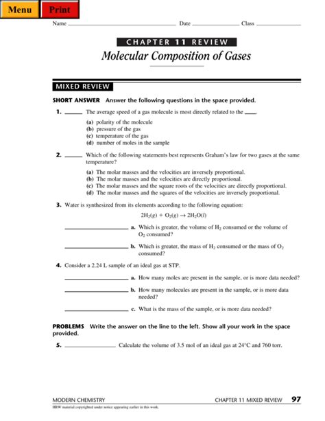 Molecular Composition Of Gases 11 3 Answers PDF