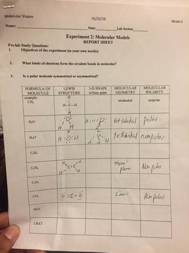 Molecular Models Pre Lab Answer Key Kindle Editon