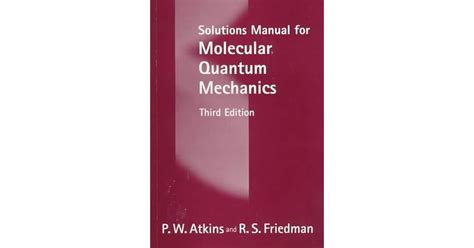 Molecular Quantum Mechanics Solutions Epub