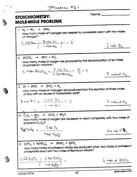 Moles And Stoichiometry Packet Answers Reader