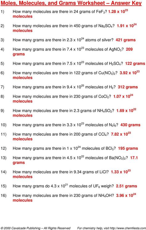 Moles Molecules And Grams Lab Answers Epub