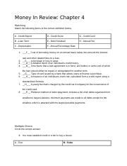 Money In Review Chapter 4 Answers Doc