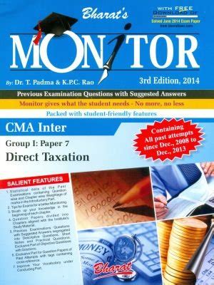 Monitor CMA Inter - Direct Taxation Group 1 Paper 7 3rd Edition Reader