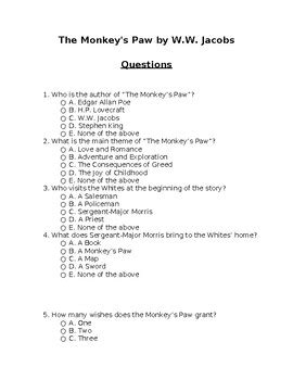 Monkey Paw Questions Answers Epub