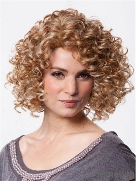 Mono Wig 10" Brown Synthetic With Bangs Chin Length Curly Wigs