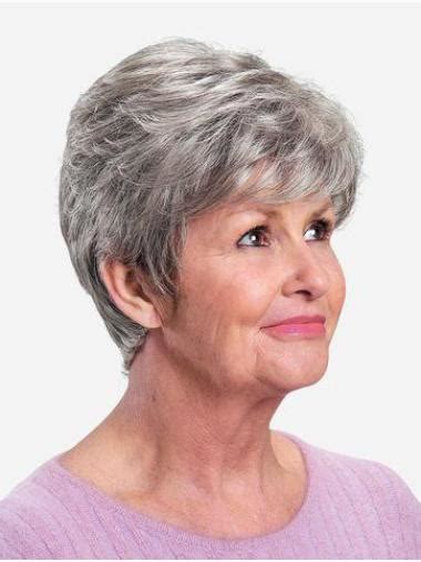 Monofilament 8" Straight Synthetic Boycuts: Short, Fabulous Grey Wigs for 2025