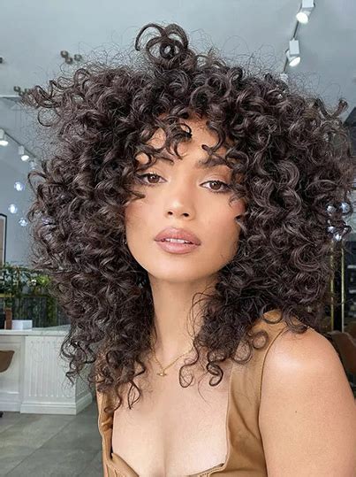 Monofilament Curly 16" Long Black Curly Wig