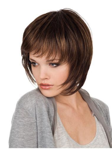 Monofilament Gentle Straight Synthetic Medium Wigs