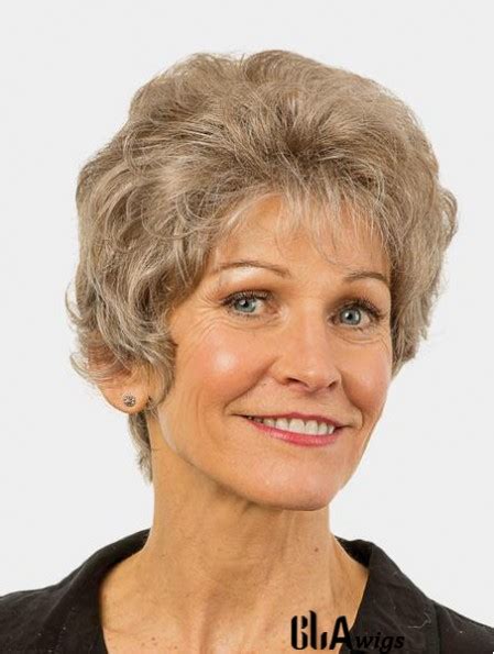 Monofilament Modern Layered Wavy Short Wigs