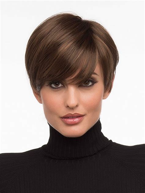 Monofilament Top Boycuts Straight Short Wigs