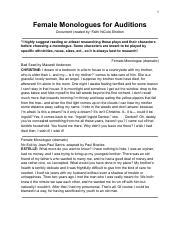 Monologues for Women for Auditions