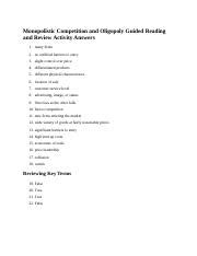 Monopolistic Competition And Oligopoly Guided Answers Doc