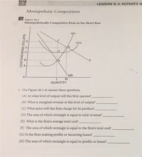 Monopolistic Competition Lesson 6 Activity 4 Answers PDF