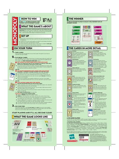 Monopoly Rules Printable