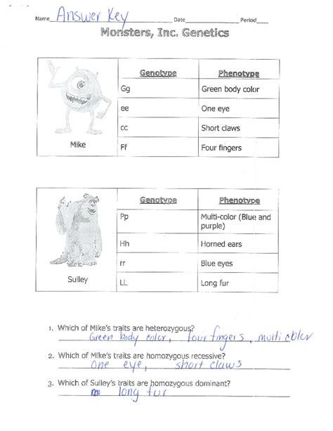 Monster Genetics Answer Key Kindle Editon