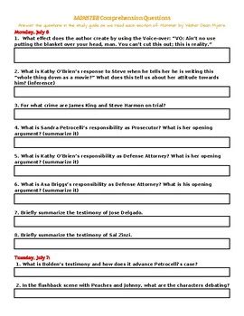 Monster Study Guide Answer Key Kindle Editon