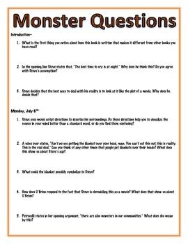 Monster Study Guide Answers Reader