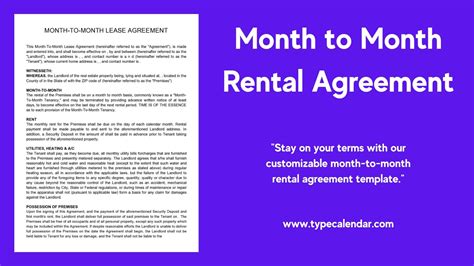 Month-by-Month Rental Agreement: Your Guide to Flexible and Secure Tenancy